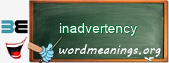 WordMeaning blackboard for inadvertency